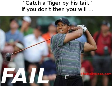 Catch a Tiger 
by his tail. If you don't then you will ... FAIL. TheDailyDose.com .
