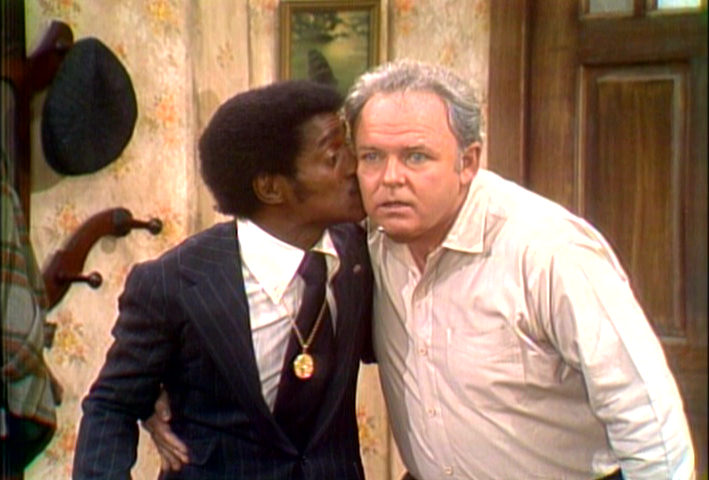 Sammy Davis. Jr. kisses 
Archie Bunker