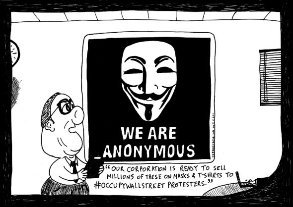 We are in the occupy business editorial cartoon