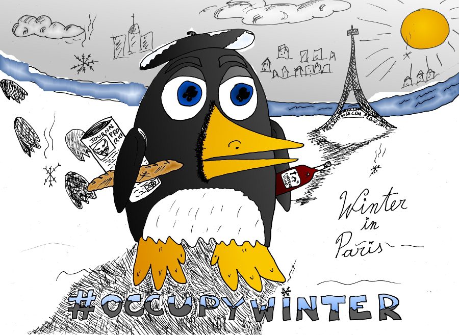 #occupywinter in paris editorial cartoon