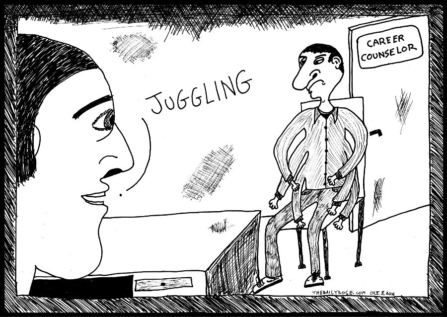 career counselor editorial cartoon counseling comic strip caricature by laughzilla for the daily dose