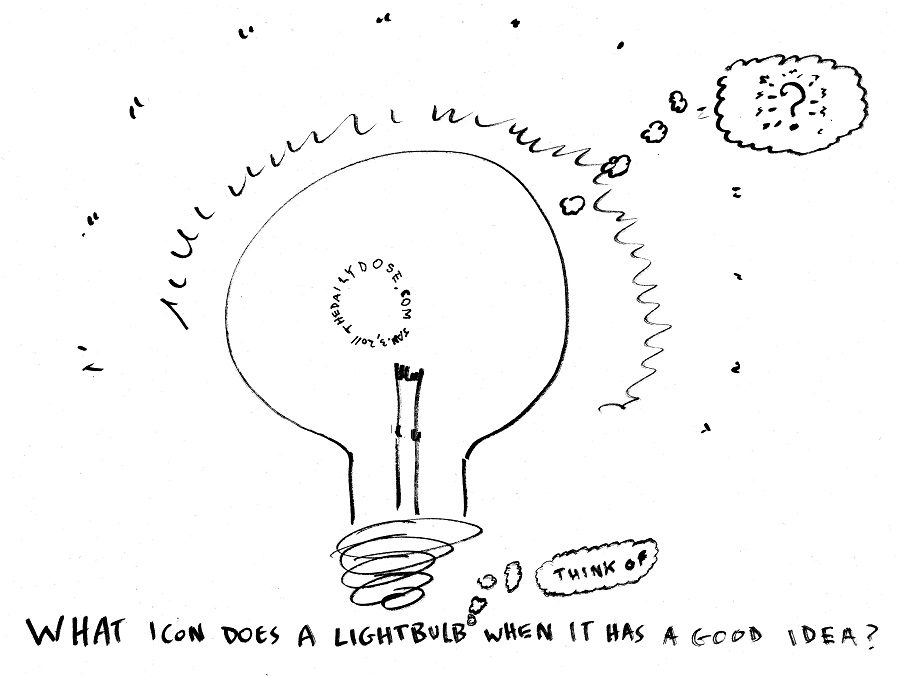 #occupythought lightbulb editorial cartoon by laughzilla for the daily dose