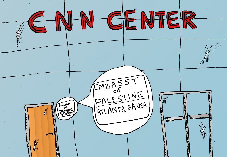 Embassy Of Palestine At CNN Center Atlanta Ga