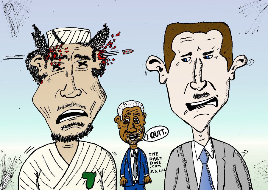 Gadaffy Assad Annan Caricature