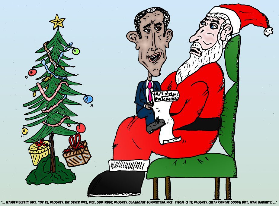 Obama Reads Santa Claus His Naughty Nice List