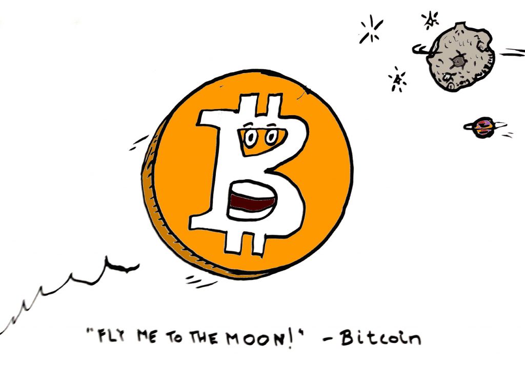 caricature bitcoin (BTC) financial comics june 14, 2019 by laughzilla for the daily dose